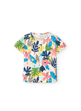 CAMISETA PUNTO FLORES DE BEBE NIÑA -BCI