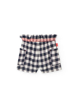 BERMUDAS VISCOSA CUADROS DE BEBE NIÑA