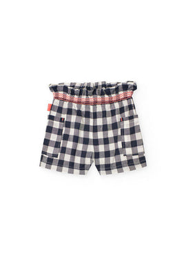 BERMUDAS VISCOSA CUADROS DE BEBE NIÑA