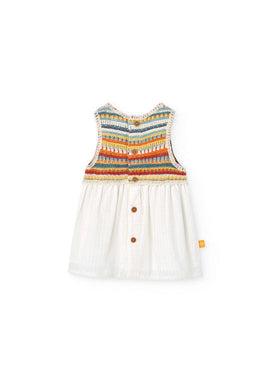VESTIDO TRICOTOSA COMBINADO DE BEBE -BCI
