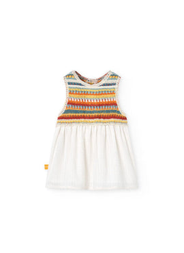 VESTIDO TRICOTOSA COMBINADO DE BEBE -BCI