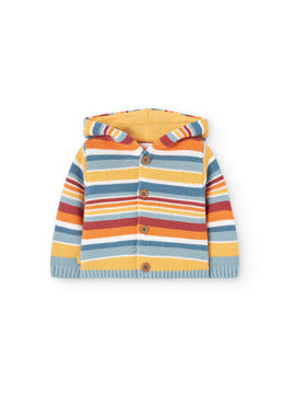CHAQUETA TRICOTOSA LISTADA DE BEBE -BCI