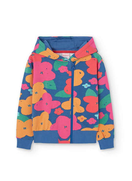 CHAQUETA FELPA FLORES DE NIÑA -BCI