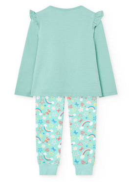 PIJAMA PUNTO MANGA LARGA DE NIÑA -BCI