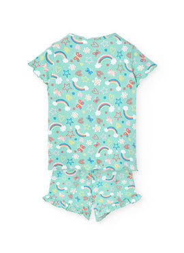 PIJAMA PUNTO MANGA CORTA DE NIÑA -BCI