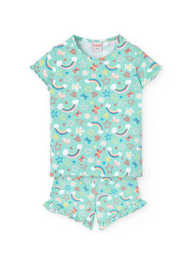 PIJAMA PUNTO MANGA CORTA DE NIÑA -BCI