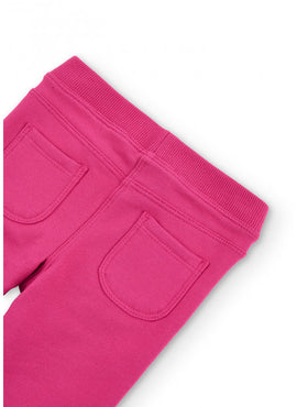 Pantalon felpa elastico cereza