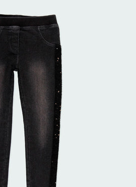 Pantalon denim punto