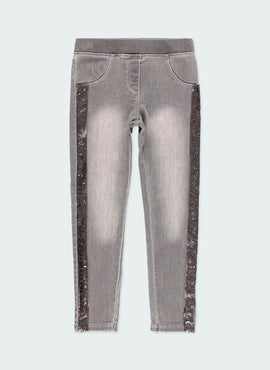 Pantalon denim punto